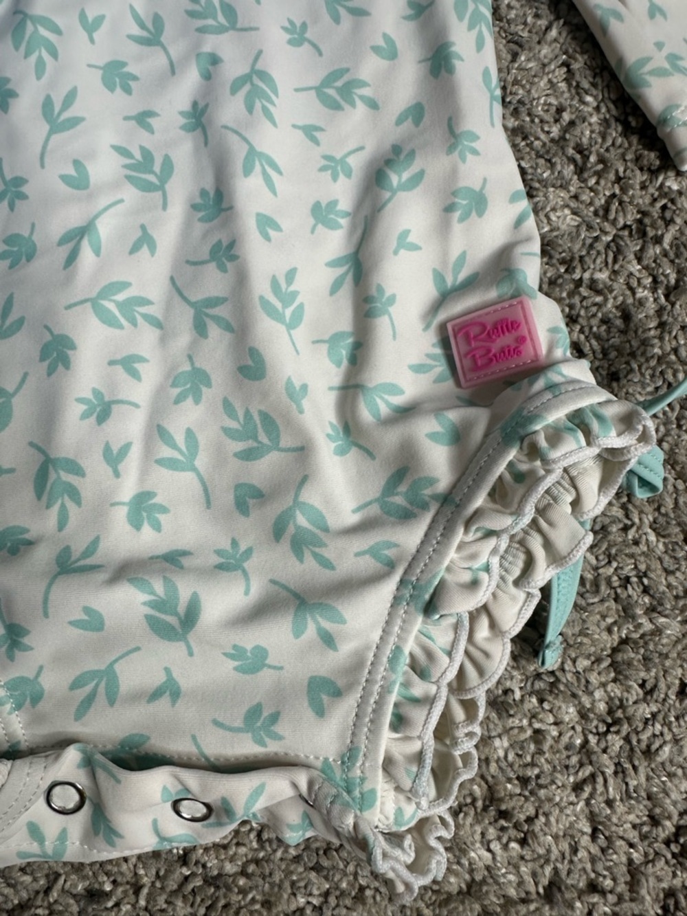 RuffleButts Whimsical Charm Long Sleeve One Piece Rash Guard swimsuit 6-12 month - Picture 3 of 6